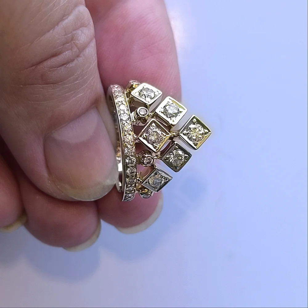 H Stern 18K Gold Diamonds King Ring 